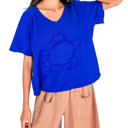 Women's 100% Cotton Gauze Turtle Top in Rose view 24 - Women Top 100 Clothing Brands In Usa