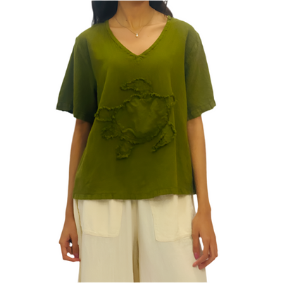 Women's 100% Cotton Gauze Turtle Top in Sangria view 28 - Women Top 100 Clothing Brands In Usa