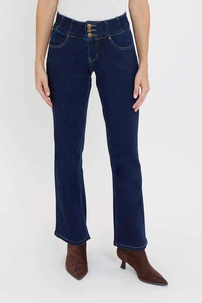 Women's 3-button Premium Stretch Bootcut Jeans in S Midnight Sky Blue view 11 - Comfort Stretch - Women'S Button Jeans