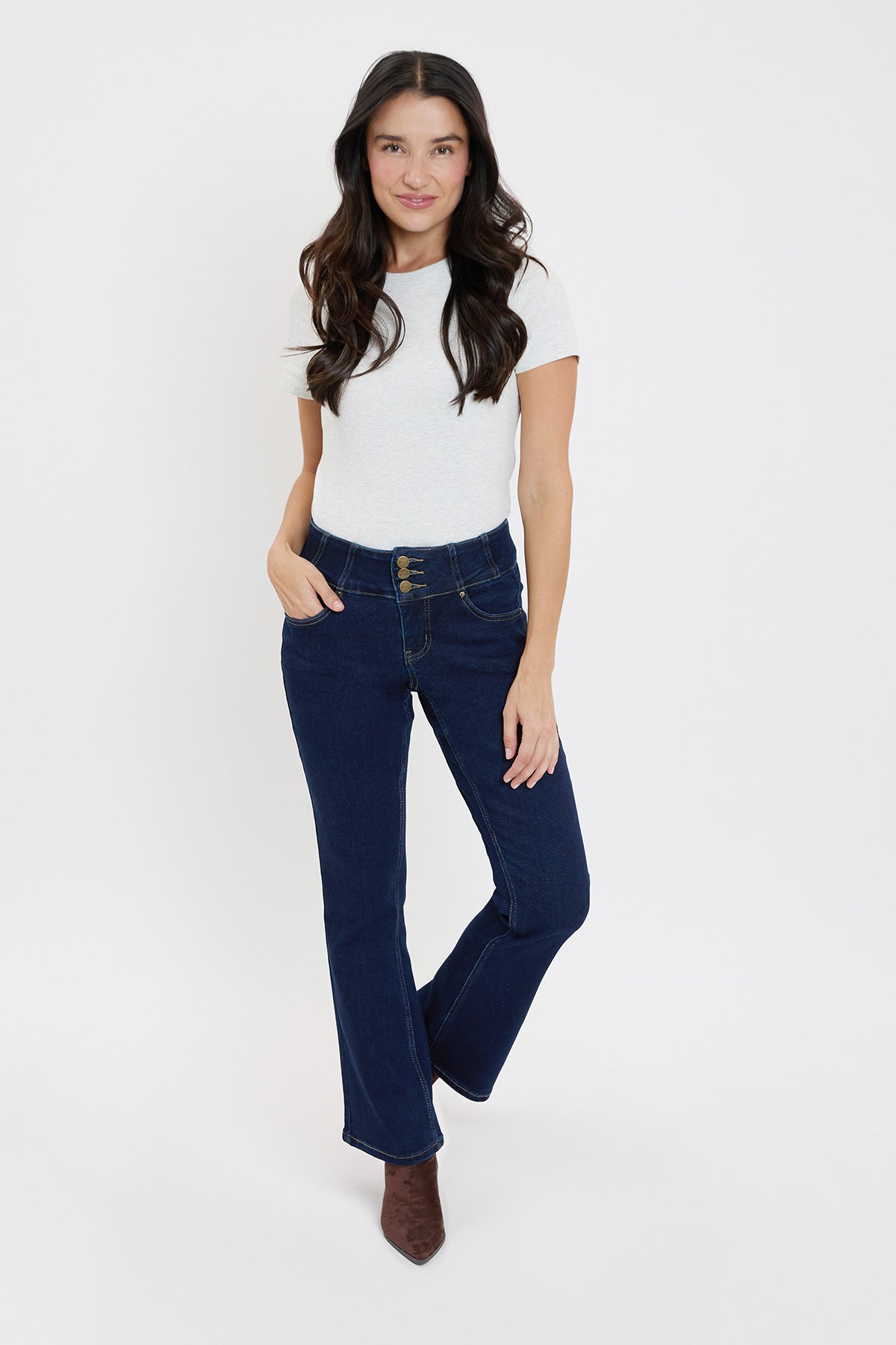 Women's 3-button Premium Stretch Bootcut Jeans view 15 - Comfort Stretch - Women'S Button Jeans (bottom)