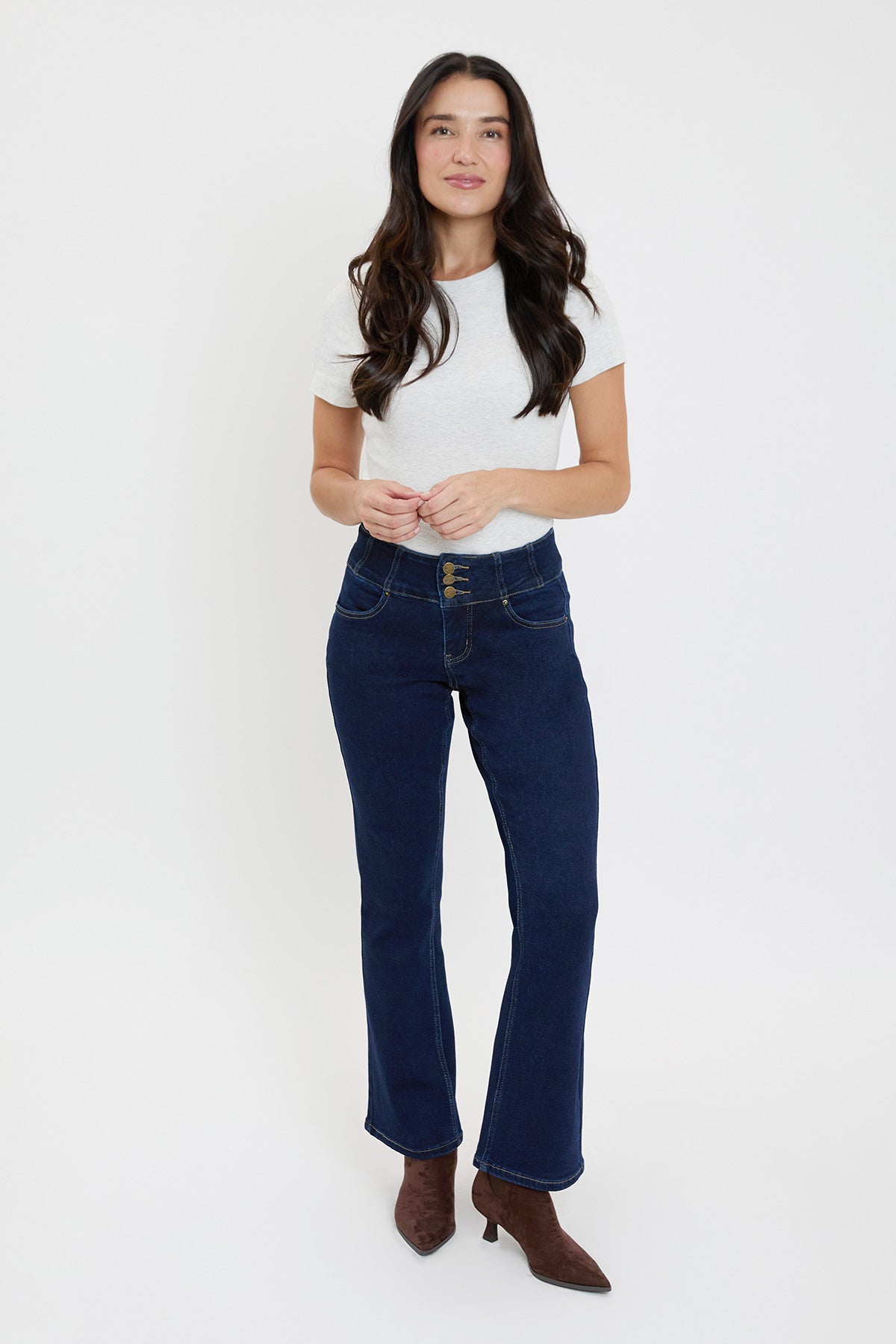 Women's 3-button Premium Stretch Bootcut Jeans view 17 - Comfort Stretch - Women'S Button Jeans (bottom)
