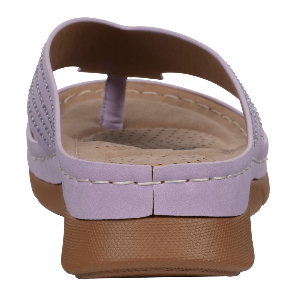 Women's Amari Flower Thong Flat Comfort Sandals Purple view 4 (shoe) - womens armani sandals, women's a - shop at us.meeeshop