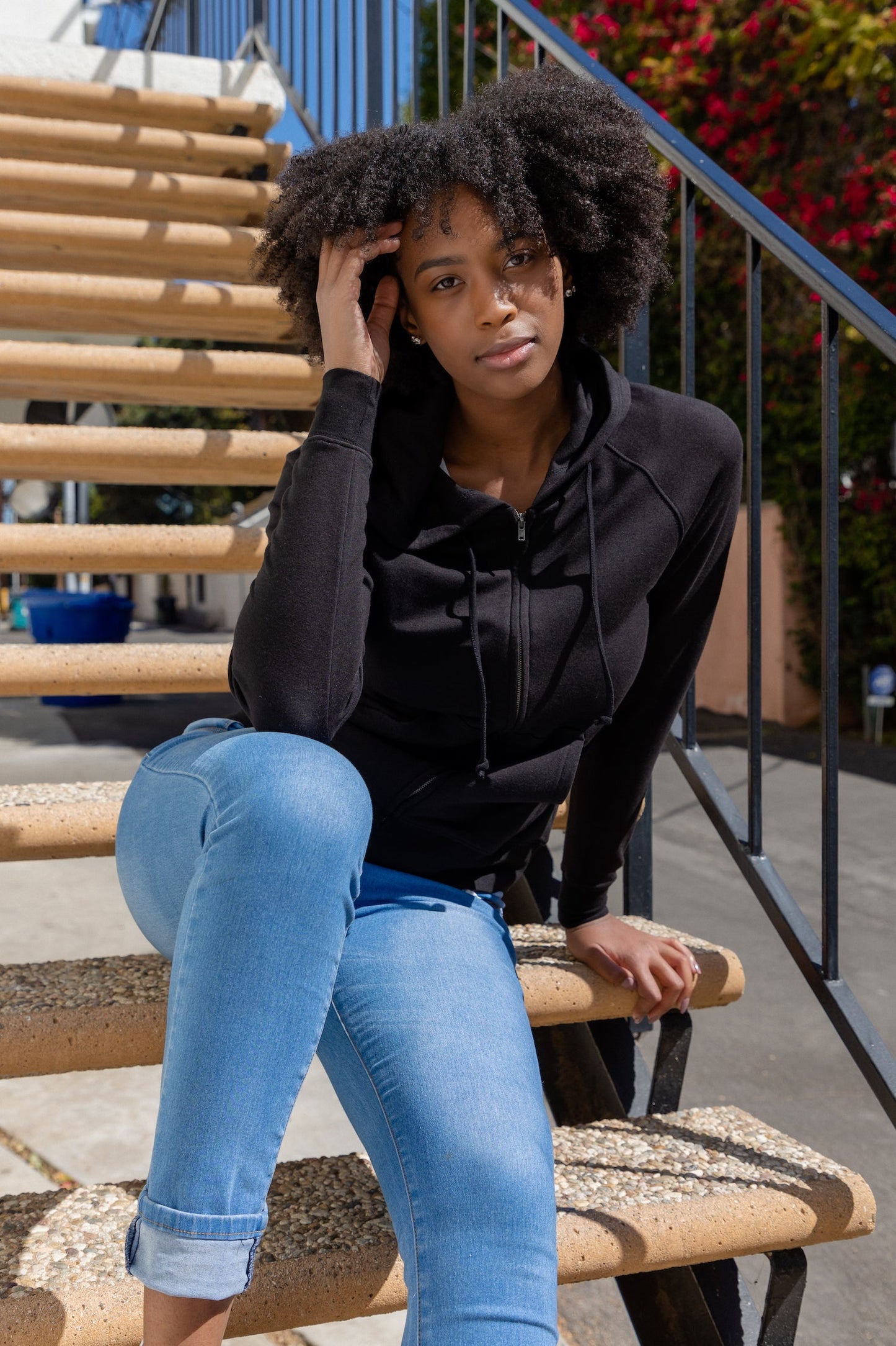 Women's Bamboo French Terry Zip Hooded Sweatshirt in Medium - Womens Bamboo Shirt (top)