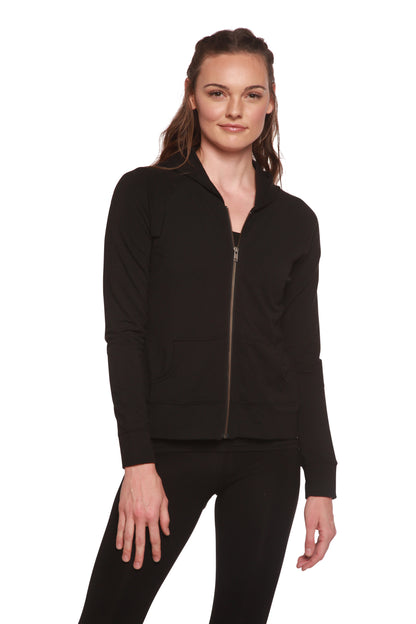 Women's Bamboo French Terry Zip Hooded Sweatshirt in Large view 5 - Womens Bamboo Shirt (top)