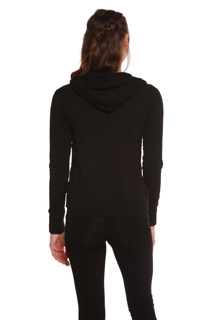 Women's Bamboo French Terry Zip Hooded Sweatshirt in Large view 6 - Womens Bamboo Shirt (top)