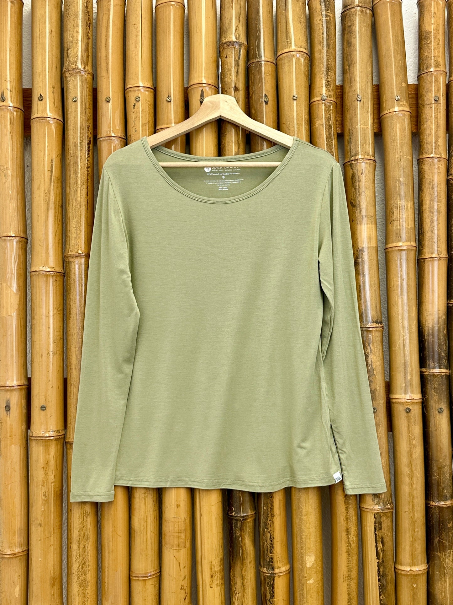 Women's Bamboo Lounge Long Sleeve T-shirt in Large view 8 - Womens Bamboo Shirts (top)