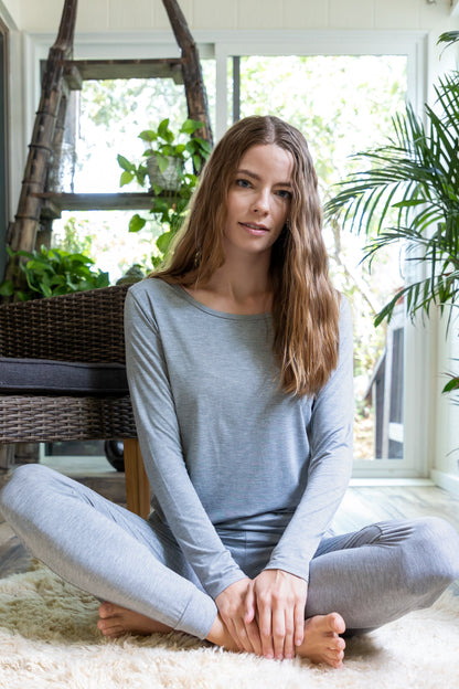 Women's Bamboo Lounge Long Sleeve T-shirt in Medium view 5 - Womens Bamboo Shirts (top)