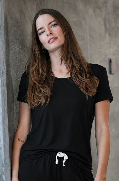 Women’s Bamboo Lounge Short Sleeve T-shirt in Large view 7 - Womens Bamboo Shirts (top)