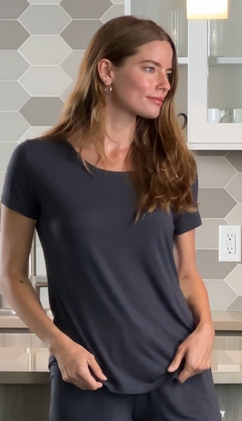 Women’s Bamboo Lounge Short Sleeve T-shirt in Small - Womens Bamboo Shirts (top)