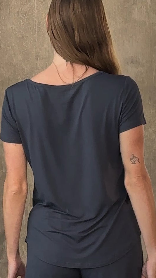 Women’s Bamboo Lounge Short Sleeve T-shirt in Small view 3 - Womens Bamboo Shirts (top)