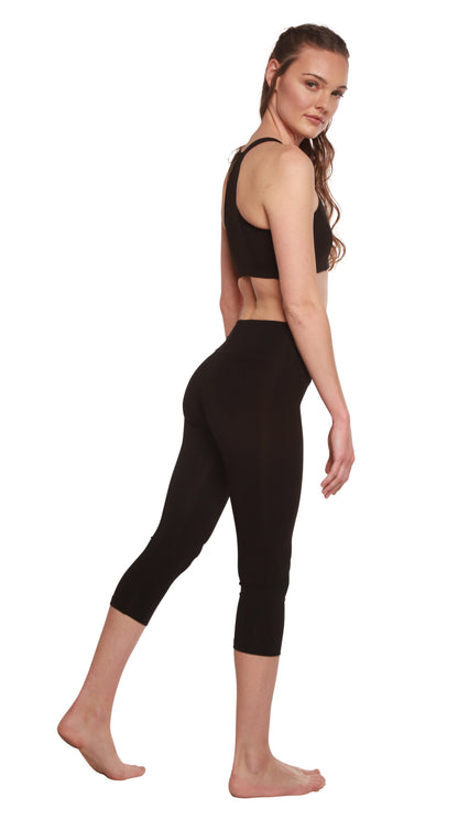 Women's Bamboo Viscose/cotton Capri Style Leggings in Medium view 3 - Womens Bamboo Leggings With Pockets (bottom)