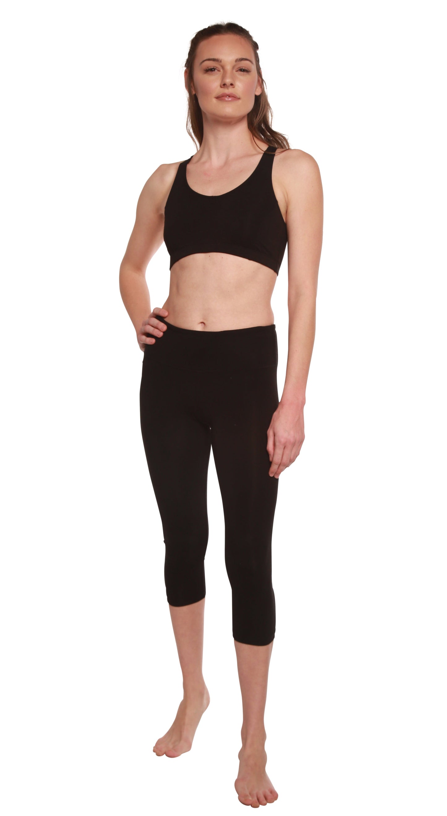 Women's Bamboo Viscose/cotton Capri Style Leggings in Large view 4 - Womens Bamboo Leggings With Pockets (bottom)