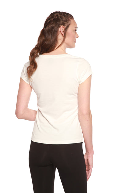 Women's Bamboo Viscose/cotton V-neck Cap Sleeve T-shirt in Large view 6 - Womens Bamboo Shirts (top)