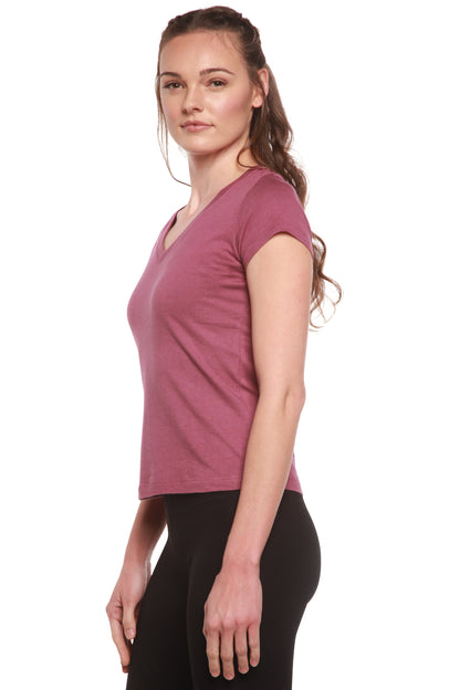 Women's Bamboo Viscose/cotton V-neck Cap Sleeve T-shirt in Medium view 9 - Womens Bamboo Shirts (top)