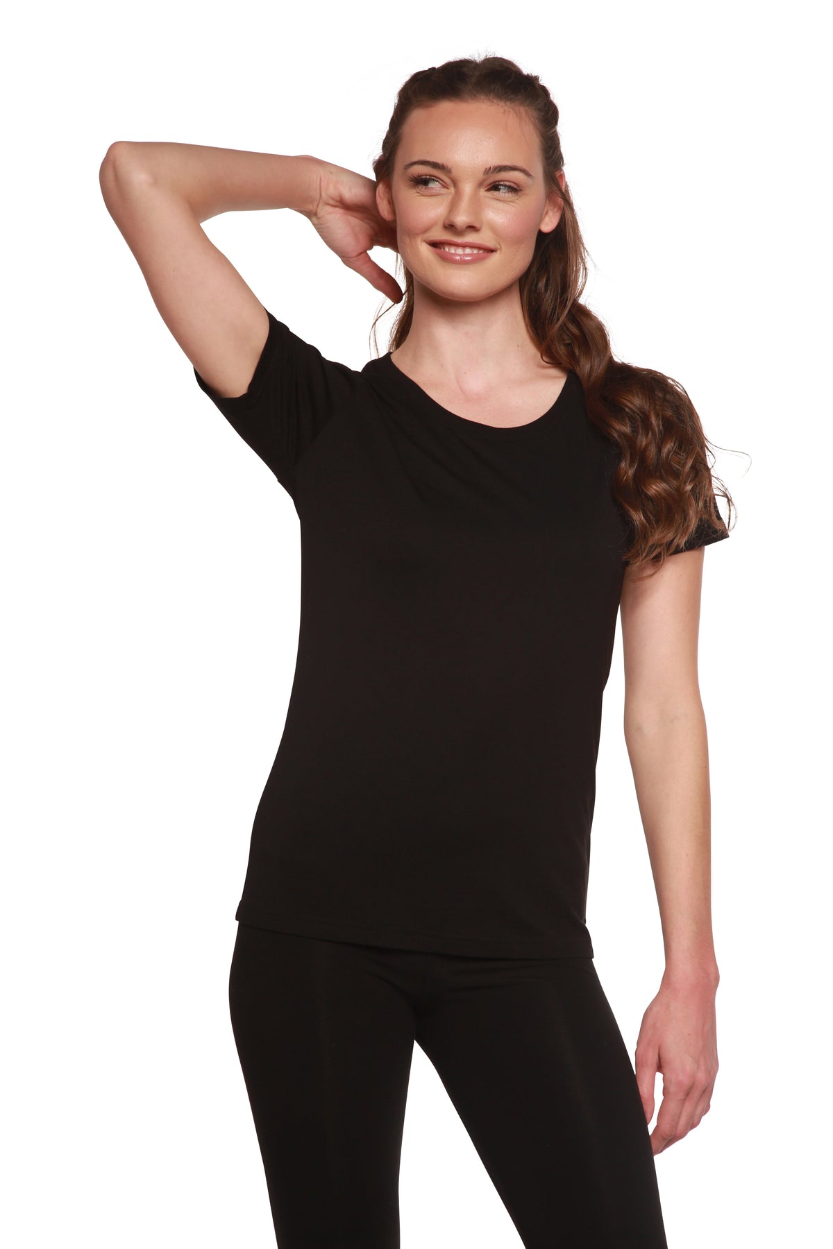 Women's Bamboo/cotton Short Sleeve Scoop Neck T-shirt - MeeeShop Women's Fashion