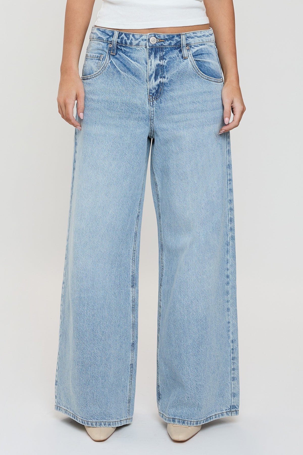 Women's Billie Baggy Wide Leg Jeans in J Faded Blue view 2 - Women'S Billie Jeans (bottom)