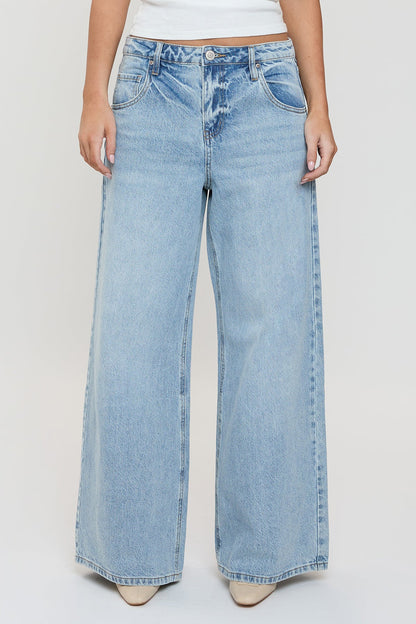 Women's Billie Baggy Wide Leg Jeans in J Faded Blue view 2 - Women'S Billie Jeans (bottom)