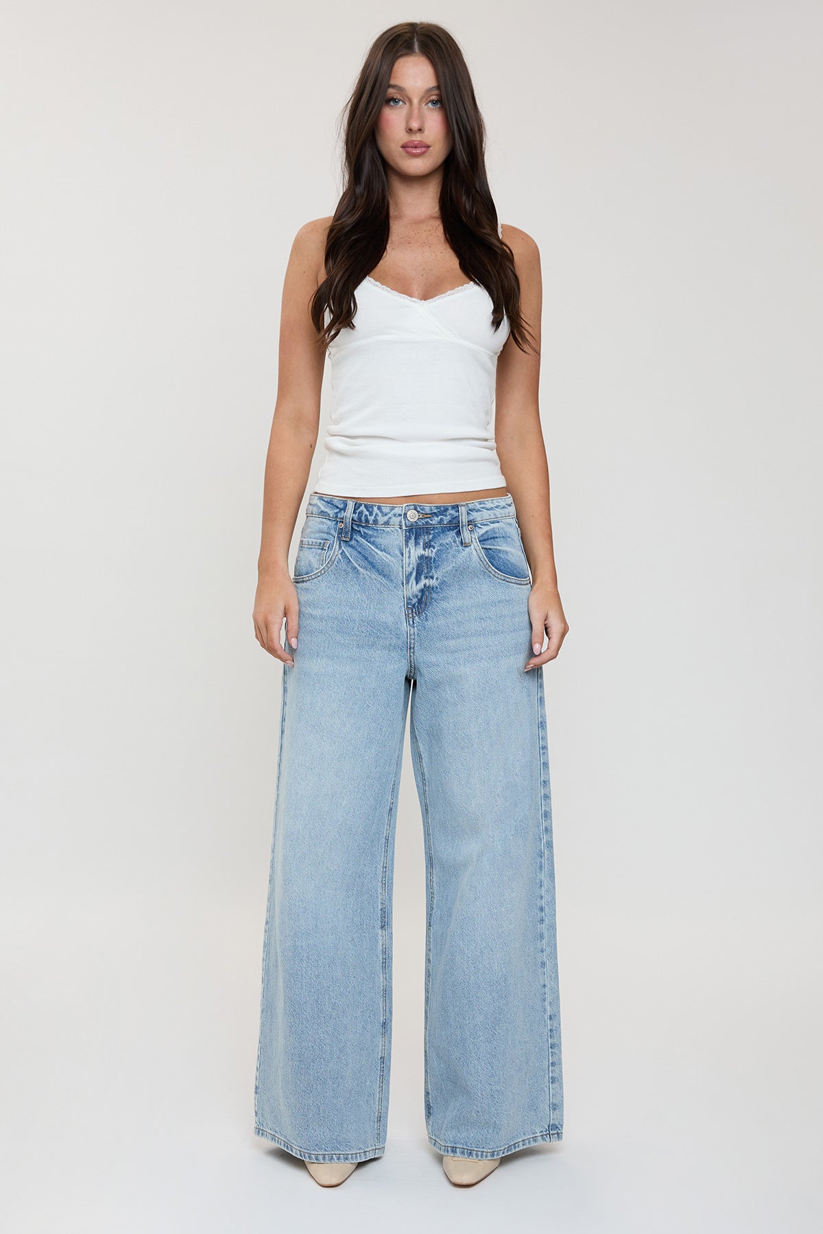 Women's Billie Baggy Wide Leg Jeans in J Faded Blue view 6 - Women'S Billie Jeans (bottom)