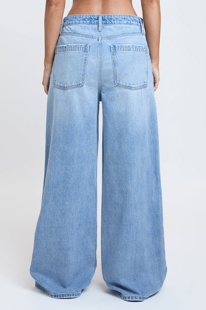Women's Billie Baggy Wide Leg Jeans in L Light Blue Rips view 21 - Women'S Billie Jeans (bottom)