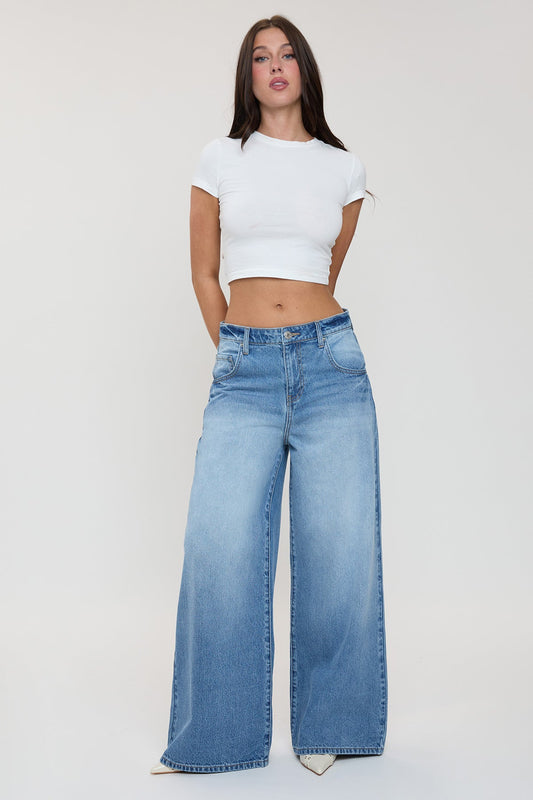 Women's Billie Baggy Wide Leg Jeans in M Medium Blue - Women'S Billie Jeans (bottom)