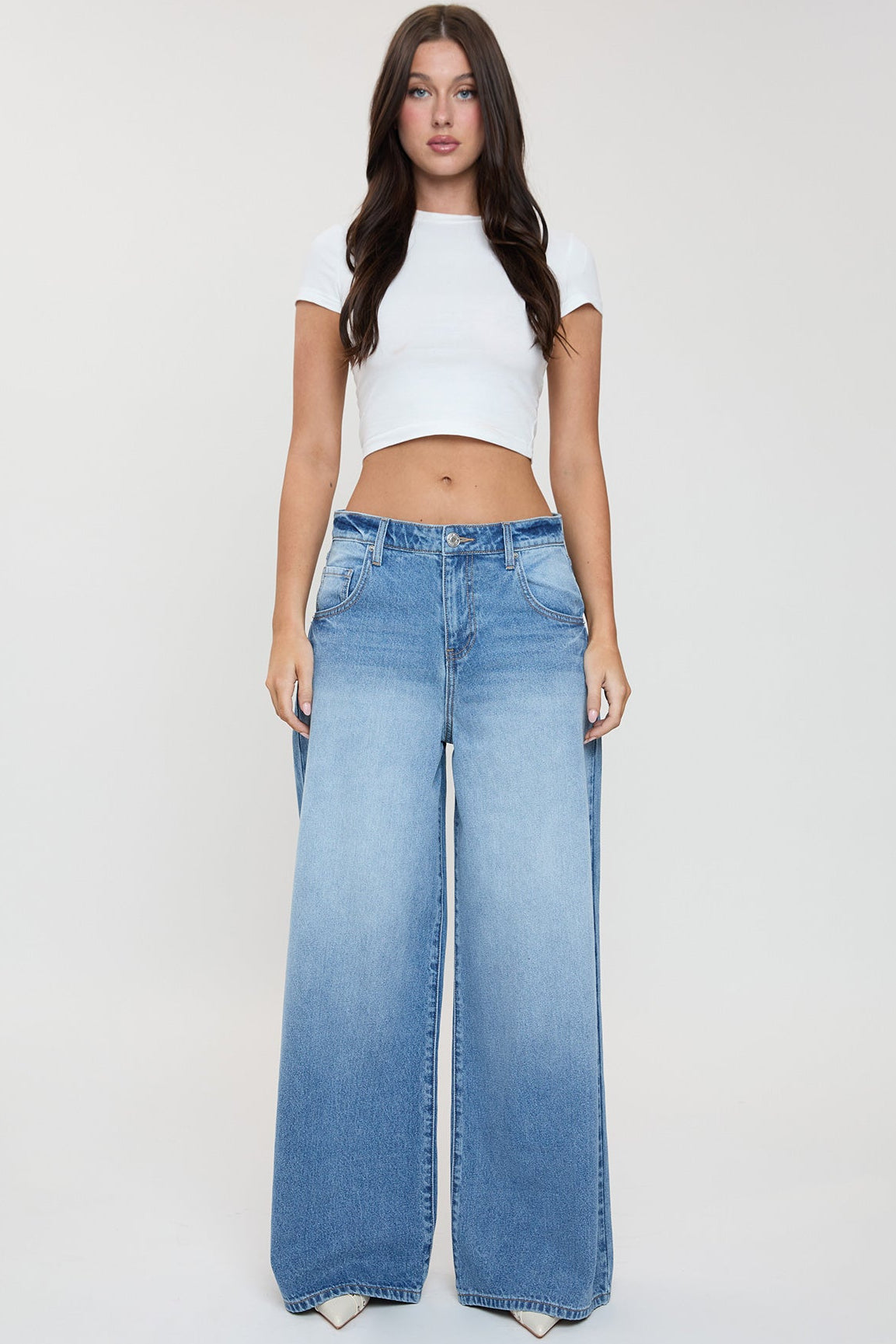 Women's Billie Baggy Wide Leg Jeans in M Medium Blue view 2 - Women'S Billie Jeans (bottom)