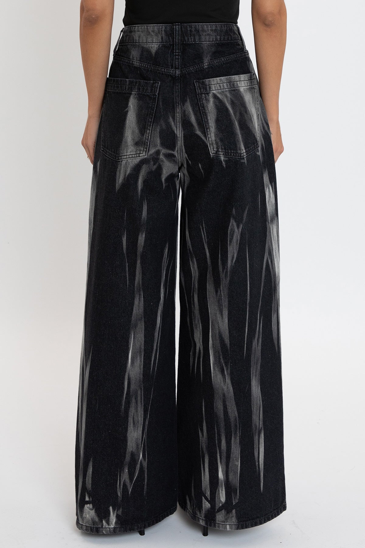 Women's Billie Baggy Wide Leg Jeans in W Black Rips view 11 - Women'S Billie Jeans (bottom)