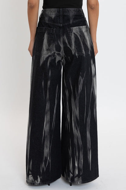 Women's Billie Baggy Wide Leg Jeans in W Black Rips view 11 - Women'S Billie Jeans (bottom)