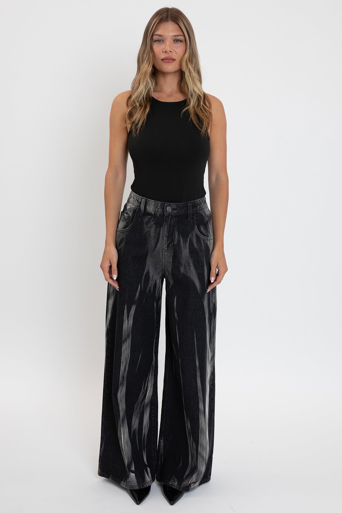 Women's Billie Baggy Wide Leg Jeans in W Black Rips view 12 - Women'S Billie Jeans (bottom)