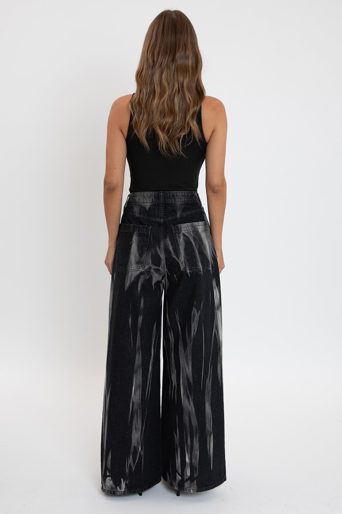 Women's Billie Baggy Wide Leg Jeans in W Black Rips view 14 - Women'S Billie Jeans (bottom)