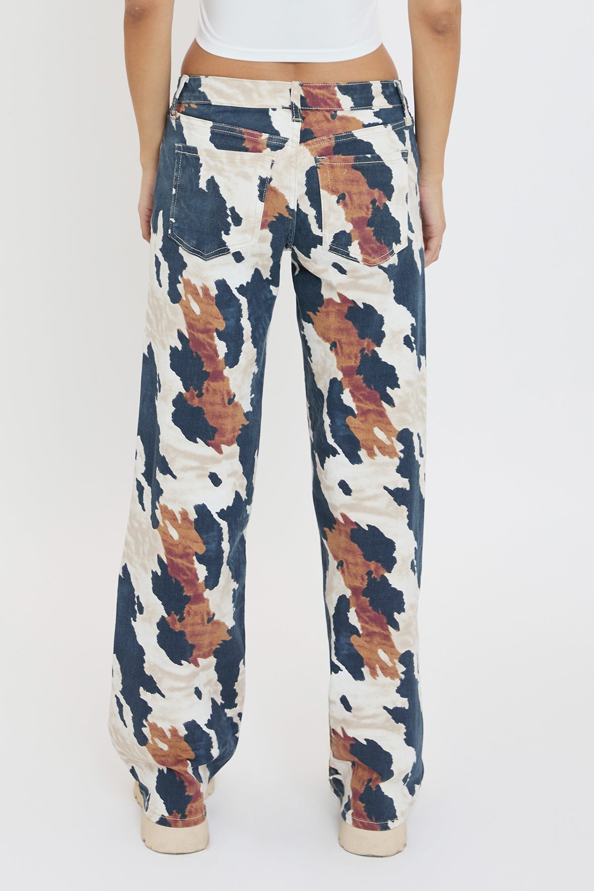 Women's Britney Printed Wide Leg Jeans in Dallas view 5 (bottom)