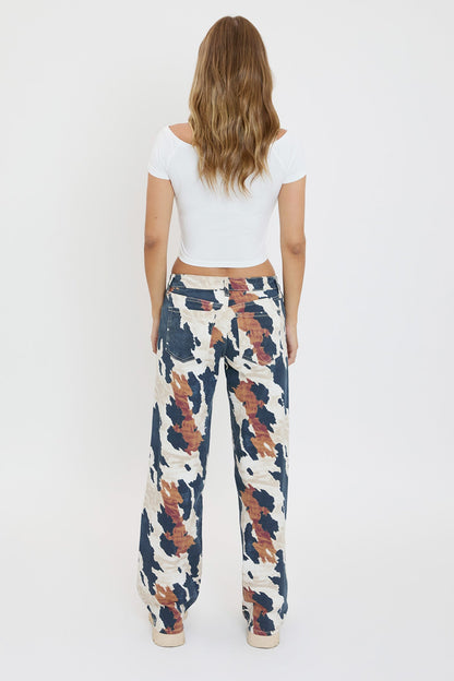 Women's Britney Printed Wide Leg Jeans in Dallas view 6 (bottom)