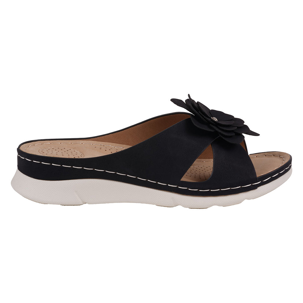 Women's Claire Black Cushioned Footbed Sandals Black view 2 (shoe) - women's claire shoes, marie claire - shop at us.meeeshop