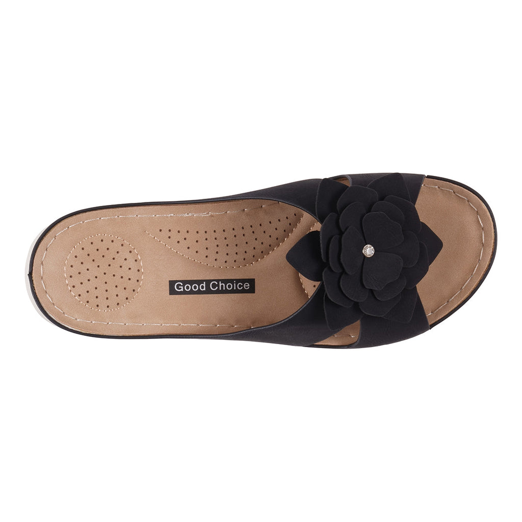 Women's Claire Black Cushioned Footbed Sandals Black view 3 (shoe) - women's claire shoes, marie claire - shop at us.meeeshop