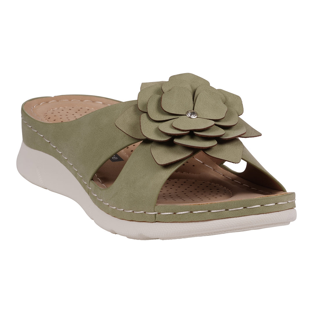 Women's Claire Green Cushioned Footbed Sandals Green (shoe) - women's claire shoes, marie claire women  - shop at us.meeeshop