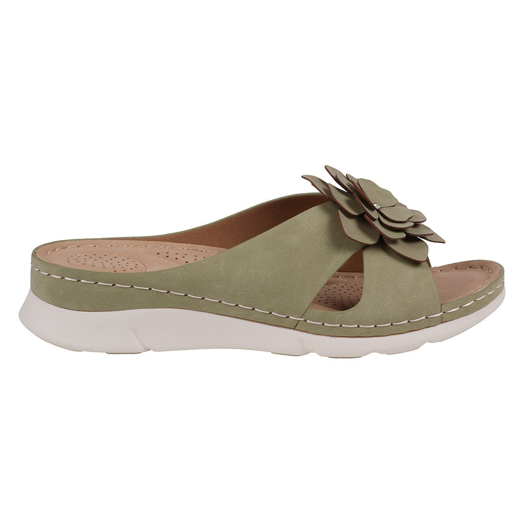 Women's Claire Green Cushioned Footbed Sandals Green view 2 (shoe) - women's claire shoes, marie claire - shop at us.meeeshop