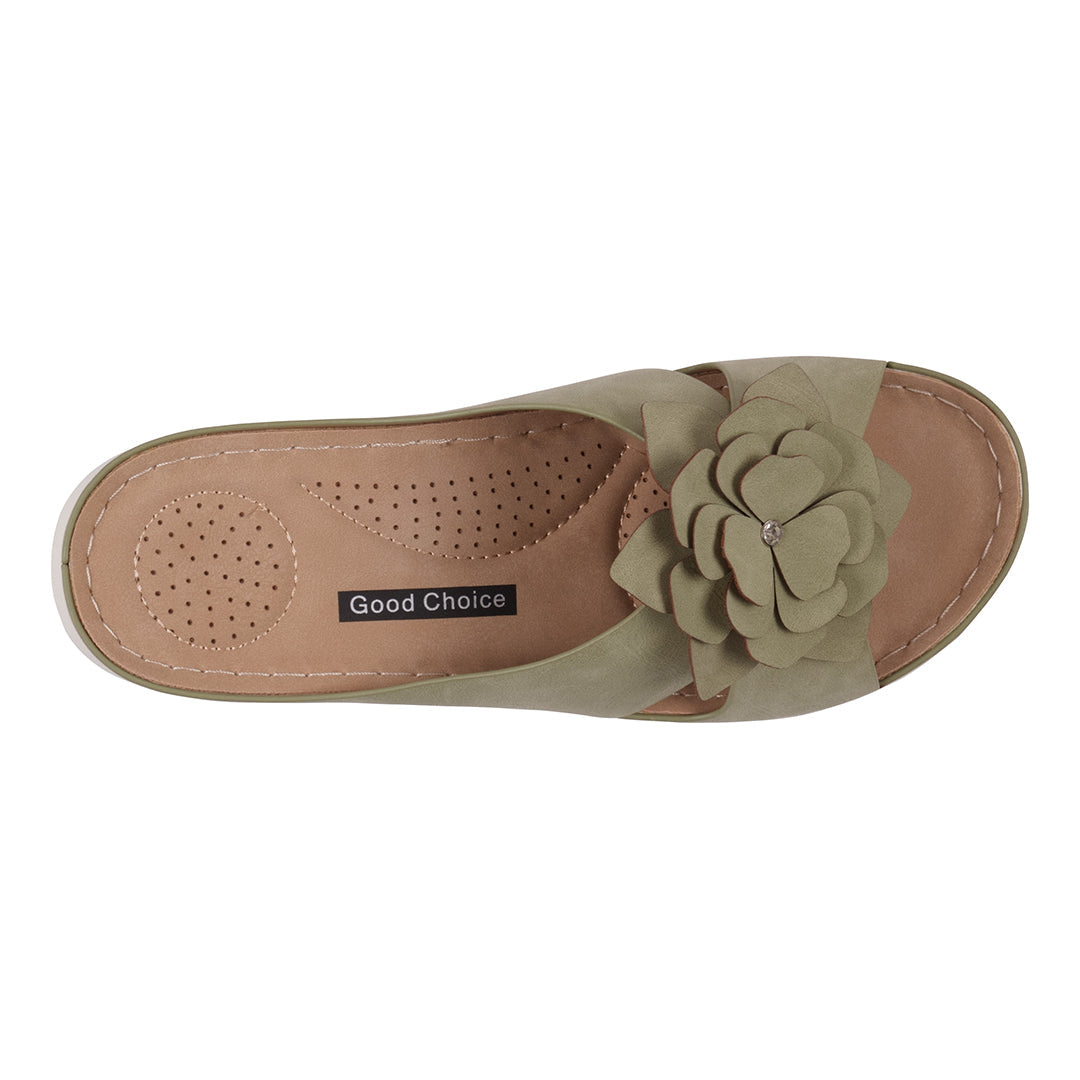 Women's Claire Green Cushioned Footbed Sandals Green view 3 (shoe) - women's claire shoes, marie claire - shop at us.meeeshop