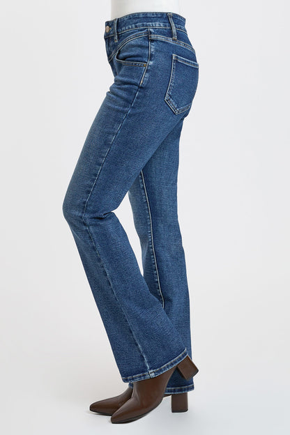 Women's Contour V-front Bootcut Jeans in P Deep Sky Blue Rips view 4 - Women'S Contour Pants (bottom)