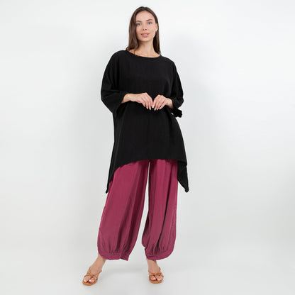 Women's Cotton Gauze Angela Top in Black view 3 - Womens Cotton Tops