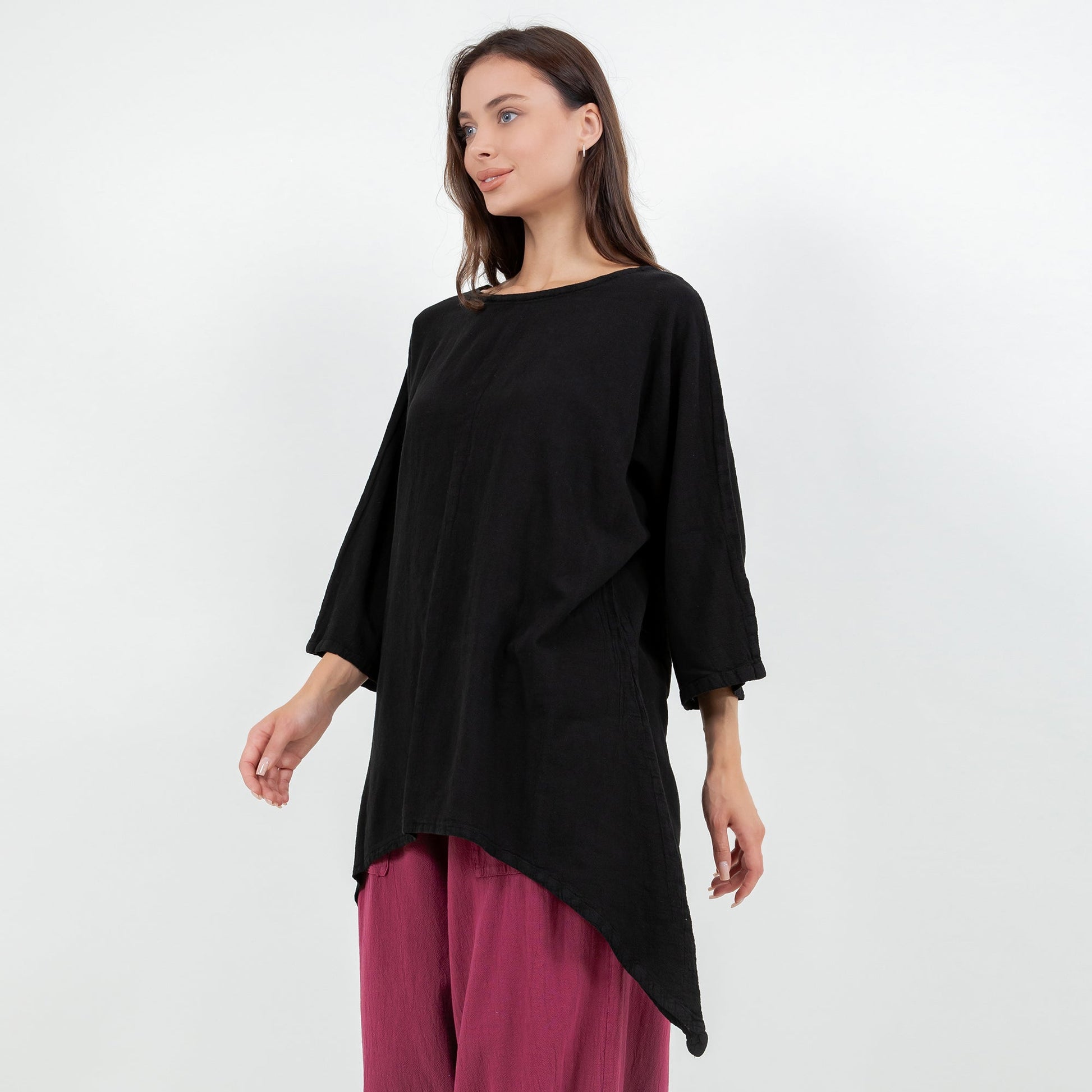 Women's Cotton Gauze Angela Top in Caspian view 4 - Womens Cotton Tops