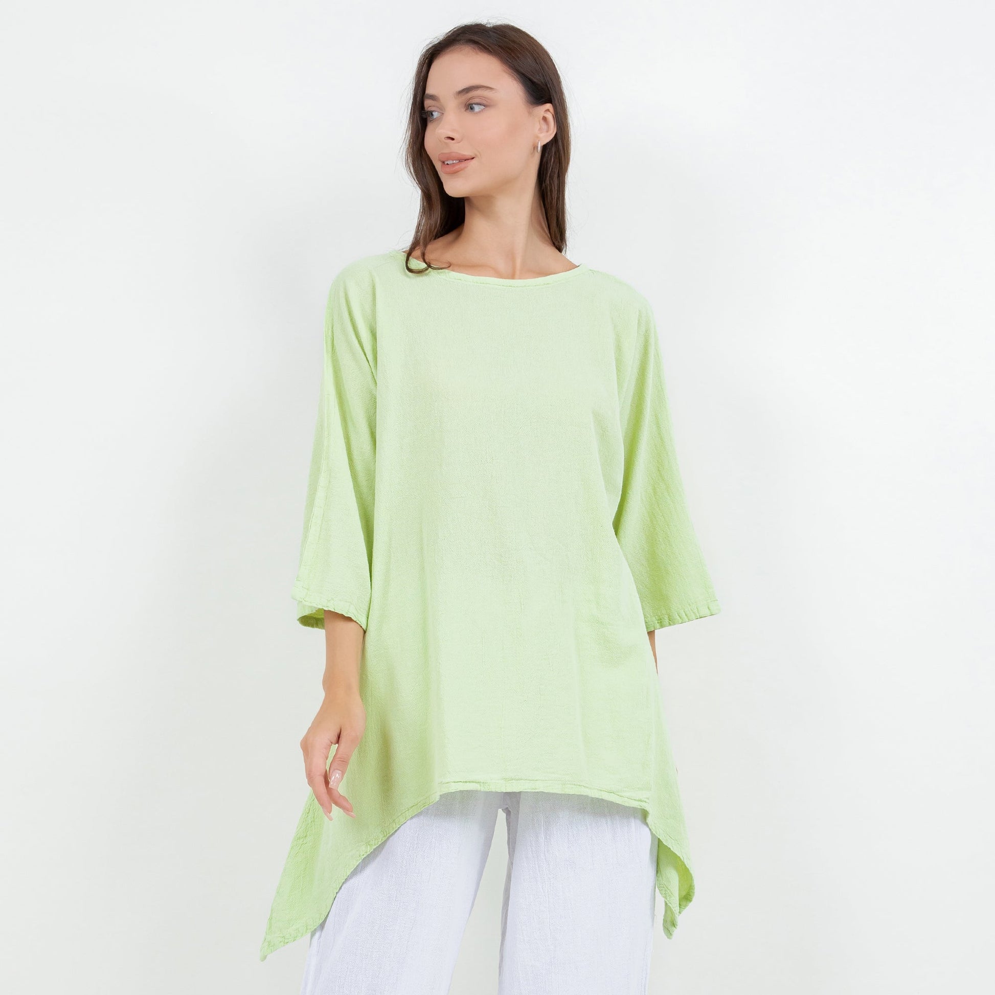 Women's Cotton Gauze Angela Top in Lilac Frost view 10 - Womens Cotton Tops