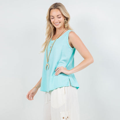 Women's Cotton Gauze Anne Top in Island/ Size OSFM view 10 - Womens Cotton Tops