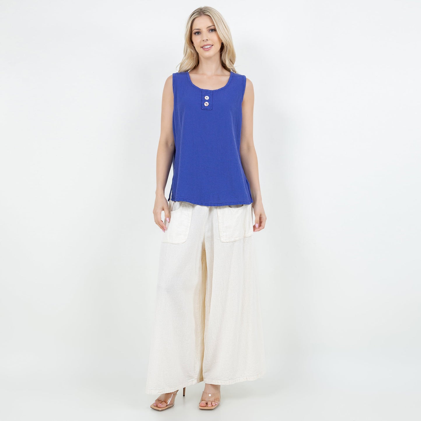 Women's Cotton Gauze Anne Top in Peach Pink/ Size OSFM view 16 - Womens Cotton Tops