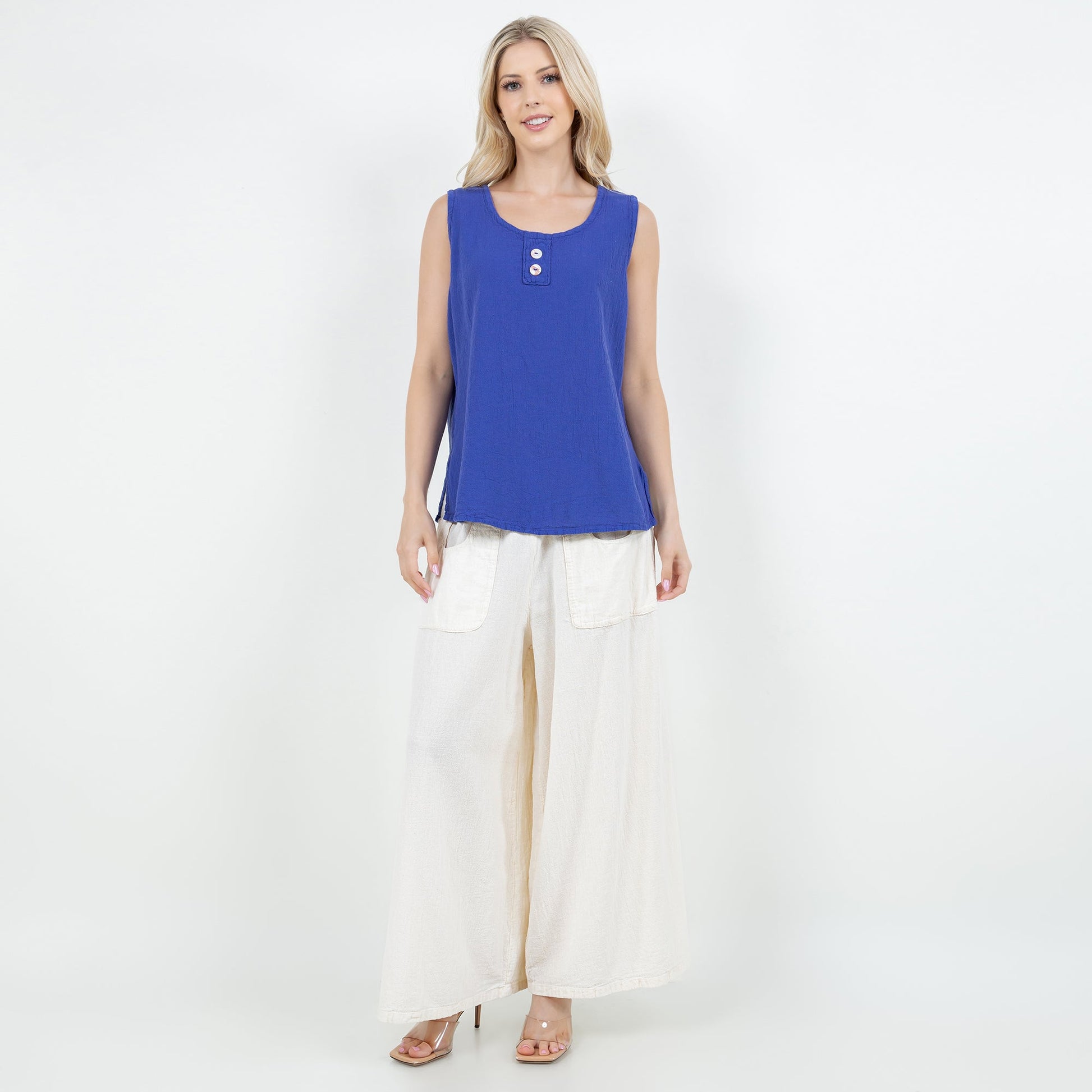 Women's Cotton Gauze Anne Top in Peach Pink/ Size OSFM view 16 - Womens Cotton Tops