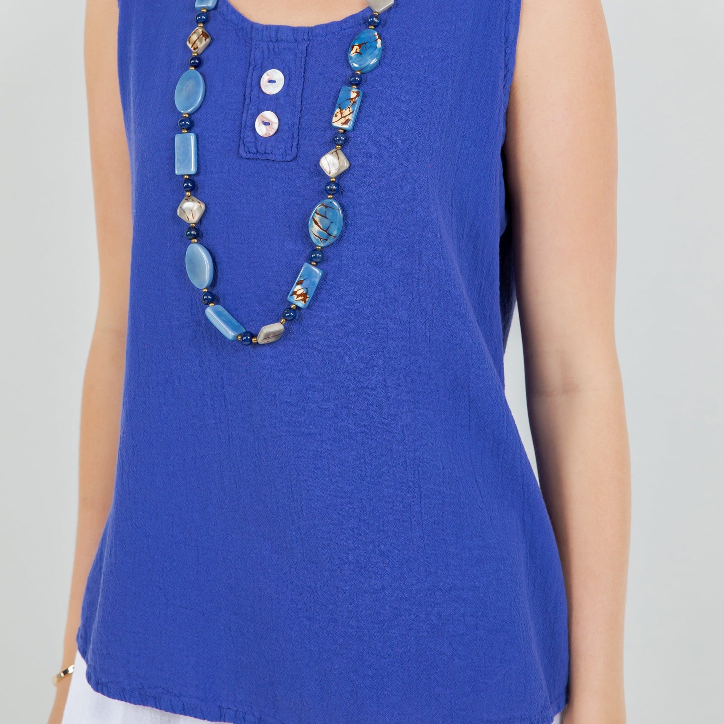 Women's Cotton Gauze Anne Top in Titanium/ Size OSFM view 23 - Womens Cotton Tops