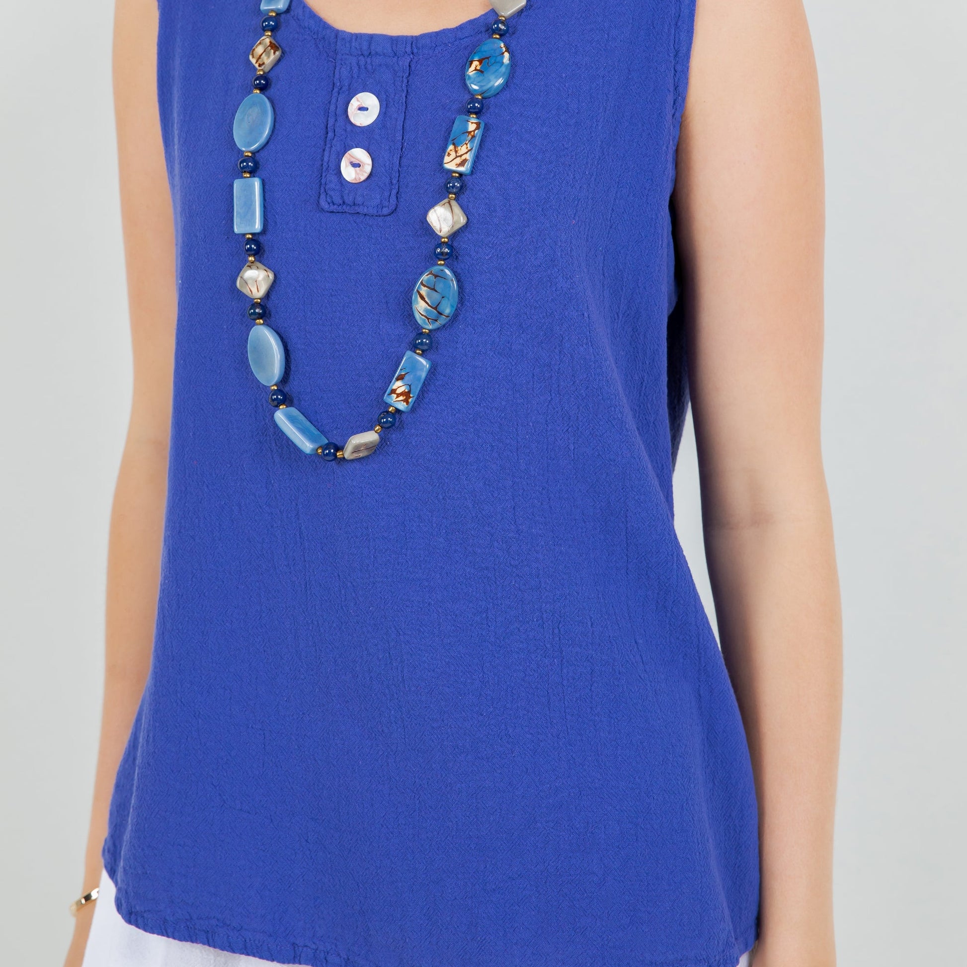 Women's Cotton Gauze Anne Top in Titanium/ Size OSFM view 23 - Womens Cotton Tops
