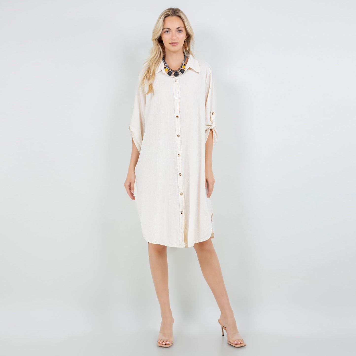 Women's Cotton Gauze Chris Tunic in Coffee Bean/ Size OSFM view 6 - Womens Cotton Tunics (top)
