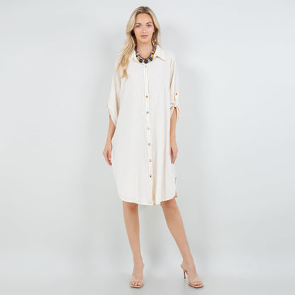 Women's Cotton Gauze Chris Tunic in Coffee Bean/ Size OSFM view 6 - Womens Cotton Tunics (top)