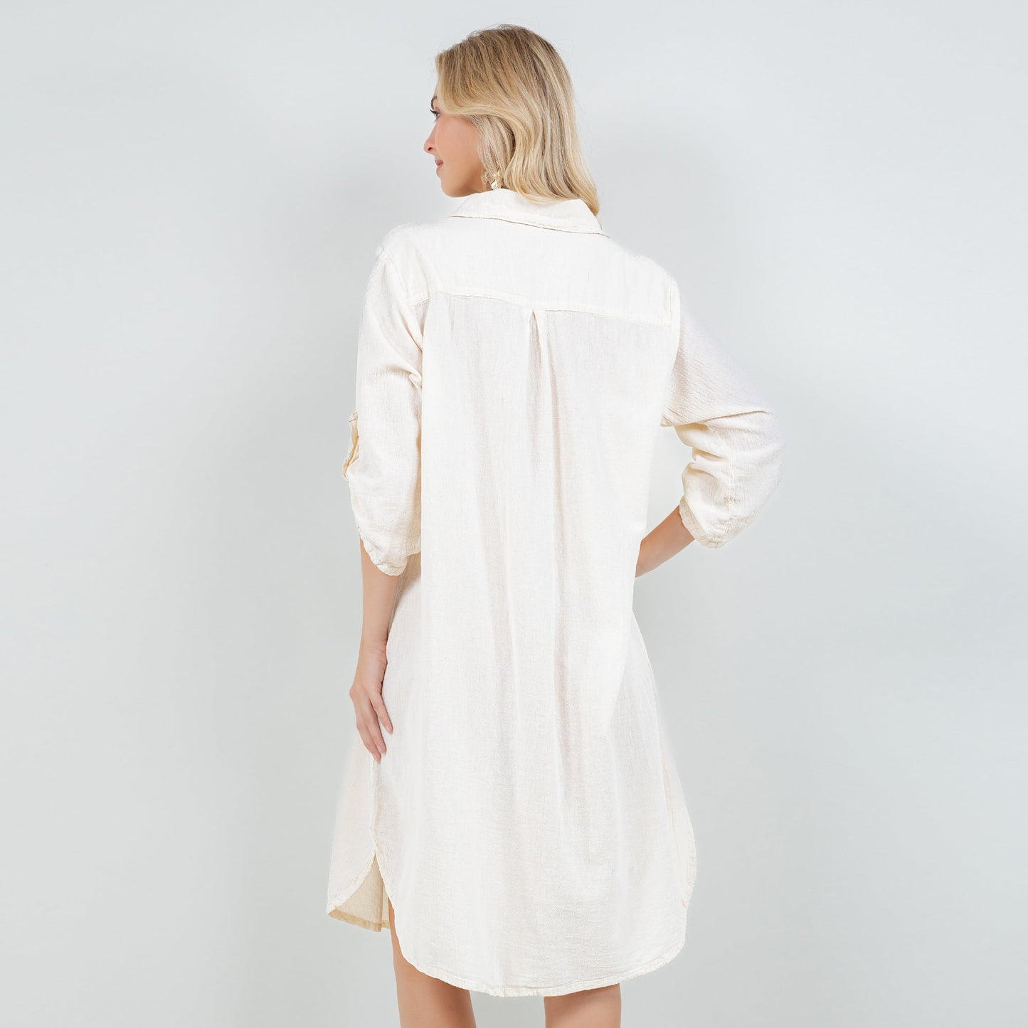 Women's Cotton Gauze Chris Tunic in Eggplant/Size OSFM view 7 - Womens Cotton Tunics (top)
