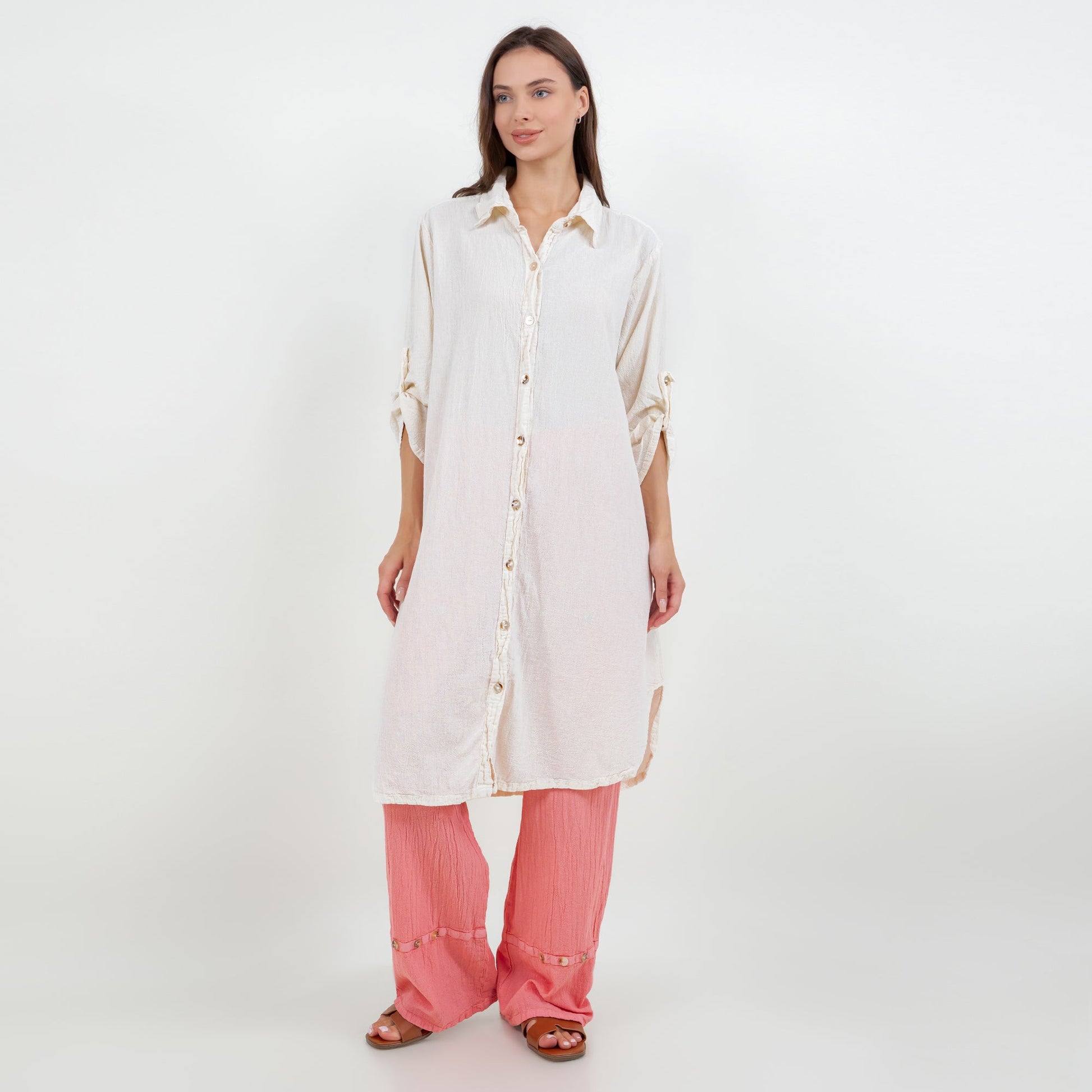 Women's Cotton Gauze Chris Tunic in Indigo/Size OSFM view 8 - Womens Cotton Tunics (top)