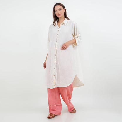 Women's Cotton Gauze Chris Tunic in Island/Size OSFM view 10 - Womens Cotton Tunics (top)